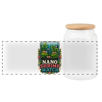 NANO SHRIMP WATCH Pflanzen - Panorama Keksdose mit Holzdeckel - Weiß - Vorne