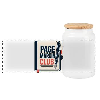 PAGE MARGIN CLUB Computer - Panorama Keksdose mit Holzdeckel - Weiß - Vorne