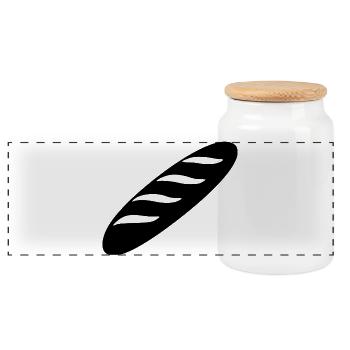 Baguette Française Humour – Cadeau France Rigolo - Panorama Keksdose mit Holzdeckel - Weiß - Vorne