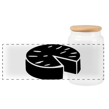T-Shirt Humor Käse Camembert lustiges Geschenk - Panorama Keksdose mit Holzdeckel - Weiß - Vorne