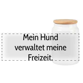 Hunde Spruch - Panorama Keksdose mit Holzdeckel - Weiß - Vorne