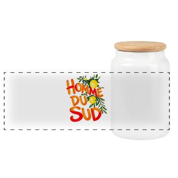 Southern Man Citrus Sun - Panorama Keksdose mit Holzdeckel - Weiß - Vorne