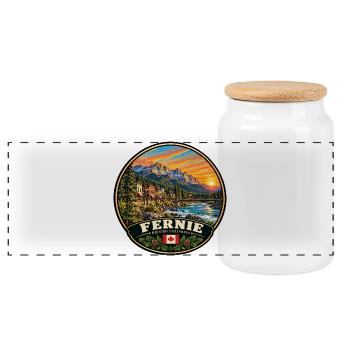 Fernie British Columbia Kanada Berge Natur - Panorama Keksdose mit Holzdeckel - Weiß - Vorne