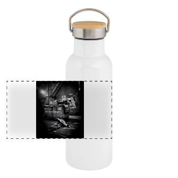 Night Trash Panda Crew Vintage Wildlife Club - Panorama Thermosflasche mit Bambusdeckel - Weiß - Vorne