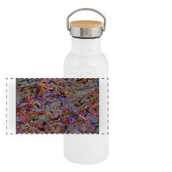 stiots - Panorama Thermosflasche mit Bambusdeckel - Weiß - Vorne
