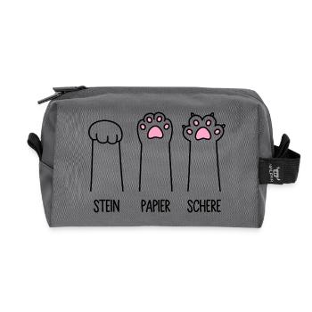 Stein Papier Schere Katze Pfote Spiel Katzenpfoten - Recycelte Kulturtasche - Anthrazit - Vorne