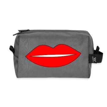Kussmund Lippenstift Lippen - Recycelte Kulturtasche - Anthrazit - Vorne
