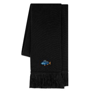 Perch embroidered - Knitted Scarf - black - Right