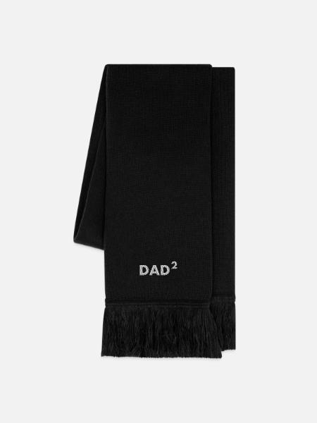 Dad hoch zwei bestickt - Strickschal - Schwarz