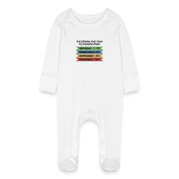 Ich spare für den Führerschein - Baby Bio-Schlafanzug mit Kratzhandschuhen - Weiß - Vorne