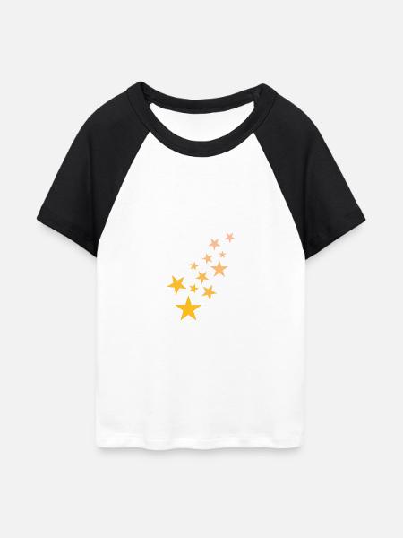 Stern Sternchen Muster Sternenhimmel - Frauen Cropped Baseball T-Shirt - Weiß/Schwarz