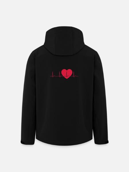 Heartbeat ECG Line Medical Pulse Wave Icon Vector - Men’s Recycled Softshell Jacket by Stanley/Stella - black