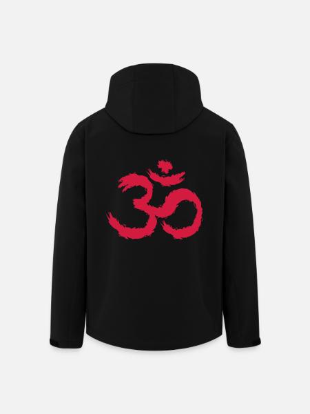 Om symbool hindoeïsme - Heren softshell jas van gerecycled polyester Stanley/Stella - zwart