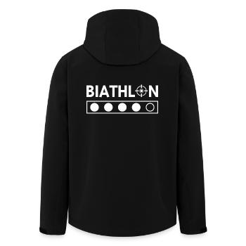 Biathlon T-shirt - Recycelte Männer Softshell-Jacke von Stanley/Stella - Schwarz - Hinten - AI Model Male 185 light (185cm)