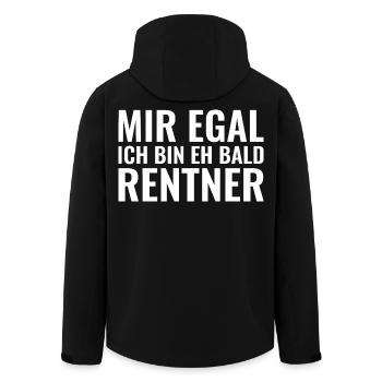 Mir egal ich bin eh bald Rentner - Recycelte Männer Softshell-Jacke von Stanley/Stella - Schwarz - Hinten - AI Model Male 185 light (185cm)