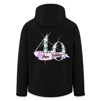 Happy Birthday 40th Birthday Gift Diamond Glamour - Men’s Recycled Softshell Jacket by Stanley/Stella - black - Back - AI Model Male 185 light (185cm)