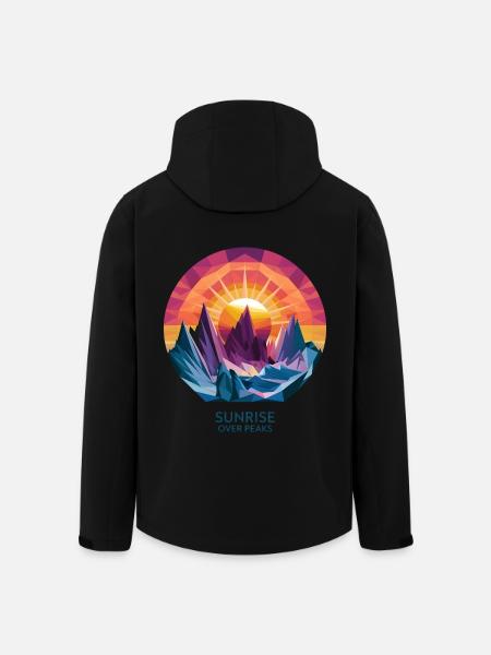 Sunrise Over Peaks - Men’s Recycled Softshell Jacket by Stanley/Stella - black