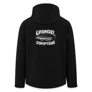 Grundeln fischen angeln - Recycelte Männer Softshell-Jacke von Stanley/Stella - Schwarz - Hinten - AI Model Male 185 light (185cm)