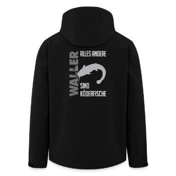 Wels fischen Kampf mit dem starken Wels - Recycelte Männer Softshell-Jacke von Stanley/Stella - Schwarz - Hinten - AI Model Male 185 light (185cm)