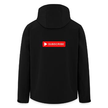 Schaltfläche Abonnieren. - Recycelte Männer Softshell-Jacke von Stanley/Stella - Schwarz - Hinten - AI Model Male 185 light (185cm)