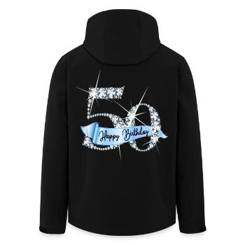 Happy Birthday 50th Birthday Gift Diamond Glamour - Men’s Recycled Softshell Jacket by Stanley/Stella - black - Back - AI Model Male 185 light (185cm)