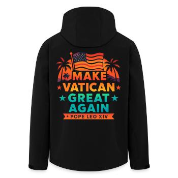 Make Vatican Great Again - Recycelte Männer Softshell-Jacke von Stanley/Stella - Schwarz - Hinten - AI Model Male 185 light (185cm)