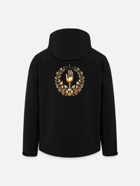 Gourmet Fork Logo - Men’s Recycled Softshell Jacket by Stanley/Stella - black