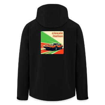 Classic Italian Sportscar - Men’s Recycled Softshell Jacket by Stanley/Stella - black - Back - AI Model Male 185 light (185cm)