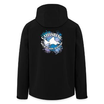 Wels Waller fischen Welssilhouette und Farbkleckse - Recycelte Männer Softshell-Jacke von Stanley/Stella - Schwarz - Hinten - AI Model Male 185 light (185cm)