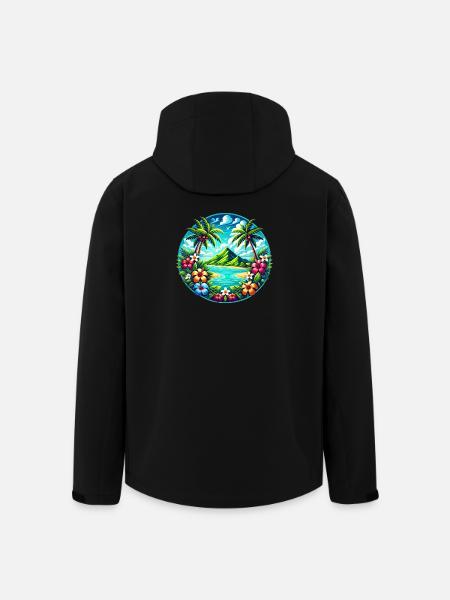 Caribbean Island Logo - Men’s Recycled Softshell Jacket by Stanley/Stella - black