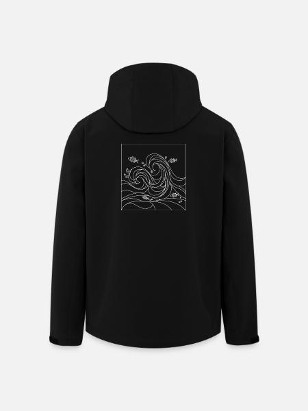 geometric ocean - Men’s Recycled Softshell Jacket by Stanley/Stella - black