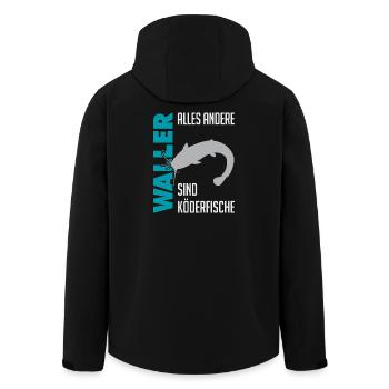 Wels fischen Kampf mit dem starken Wels - Recycelte Männer Softshell-Jacke von Stanley/Stella - Schwarz - Hinten - AI Model Male 185 light (185cm)