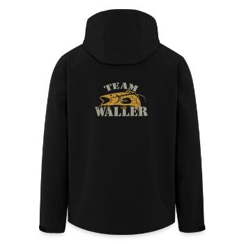 Team Waller - Wels fischen - Recycelte Männer Softshell-Jacke von Stanley/Stella - Schwarz - Hinten - AI Model Male 185 light (185cm)