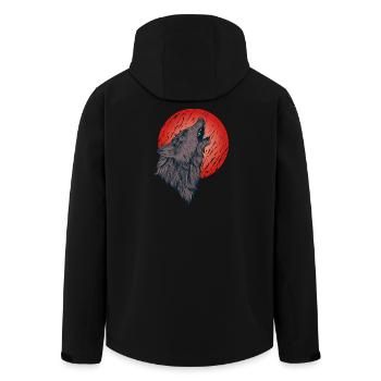 Howling wolf, full moon - Men’s Recycled Softshell Jacket by Stanley/Stella - black - Back - AI Model Male 185 light (185cm)