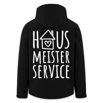 Hausmeister Service - Hausmeisterservice - Recycelte Männer Softshell-Jacke von Stanley/Stella - Schwarz - Hinten - AI Model Male 185 light (185cm)