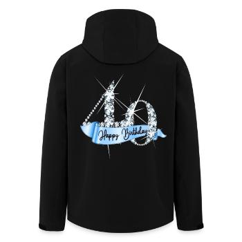 Happy Birthday 40th Birthday Gift Diamond Glamour - Men’s Recycled Softshell Jacket by Stanley/Stella - black - Back - AI Model Male 185 light (185cm)