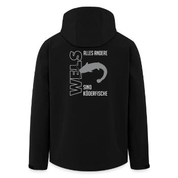 Wels angeln Waller fischen Sportfischen auf Wels - Recycelte Männer Softshell-Jacke von Stanley/Stella - Schwarz - Hinten - AI Model Male 185 light (185cm)