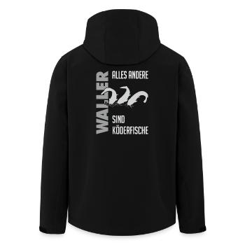 Wels fischen Kampf mit dem starken Wels - Recycelte Männer Softshell-Jacke von Stanley/Stella - Schwarz - Hinten - AI Model Male 185 light (185cm)