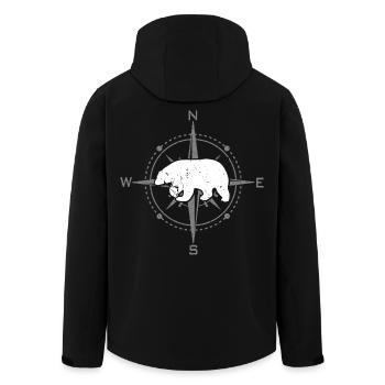 Kompass mit Eisbär | Nordland - Recycelte Männer Softshell-Jacke von Stanley/Stella - Schwarz - Hinten - AI Model Male 185 light (185cm)