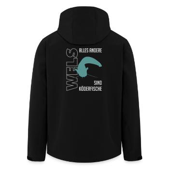 Wels angeln Waller fischen Sportfischen auf Wels - Recycelte Männer Softshell-Jacke von Stanley/Stella - Schwarz - Hinten - AI Model Male 185 light (185cm)