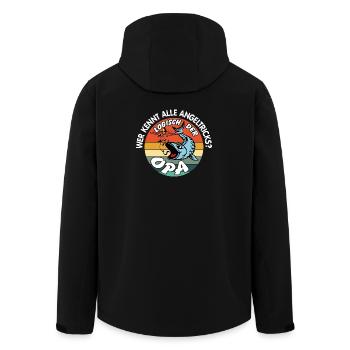Opa mit Opa. Opa kennt alle Angeltricks - Recycelte Männer Softshell-Jacke von Stanley/Stella - Schwarz - Hinten - AI Model Male 185 light (185cm)