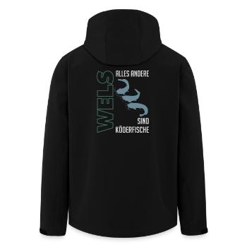 Wels angeln Waller fischen Sportfischen auf Wels - Recycelte Männer Softshell-Jacke von Stanley/Stella - Schwarz - Hinten - AI Model Male 185 light (185cm)