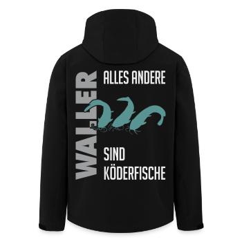 Wels fischen Kampf mit dem starken Wels - Recycelte Männer Softshell-Jacke von Stanley/Stella - Schwarz - Hinten - AI Model Male 185 light (185cm)