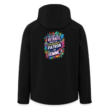 Retraite: Nouveau Patron Ma Femme - Veste softshell homme en polyester recyclé Stanley/Stella - noir - Dos - AI Model Male 185 light (185cm)