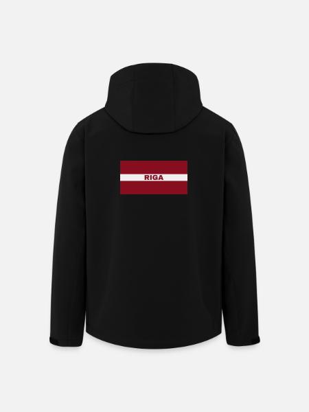 Riga en drapeau letton - Veste softshell homme en polyester recyclé Stanley/Stella - noir