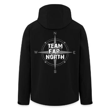 Team Far North | Nordland | Norden - Recycelte Männer Softshell-Jacke von Stanley/Stella - Schwarz - Hinten - AI Model Male 185 light (185cm)