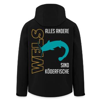 Angeln Waller fischen Sportfischen auf Wels - Recycelte Männer Softshell-Jacke von Stanley/Stella - Schwarz - Hinten - AI Model Male 185 light (185cm)