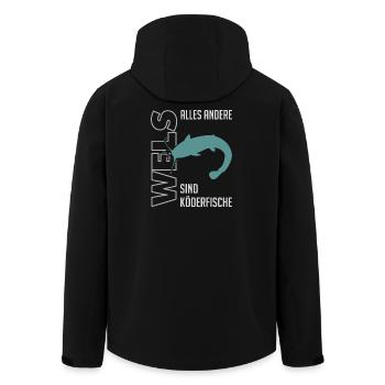 Wels angeln Waller fischen Sportfischen auf Wels - Recycelte Männer Softshell-Jacke von Stanley/Stella - Schwarz - Hinten - AI Model Male 185 light (185cm)