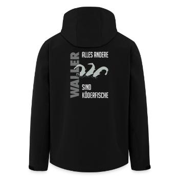Wels fischen Kampf mit dem starken Wels - Recycelte Männer Softshell-Jacke von Stanley/Stella - Schwarz - Hinten - AI Model Male 185 light (185cm)