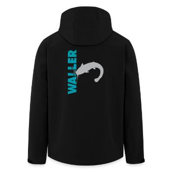 Wels fischen Kampf mit dem starken Wels - Recycelte Männer Softshell-Jacke von Stanley/Stella - Schwarz - Hinten - AI Model Male 185 light (185cm)